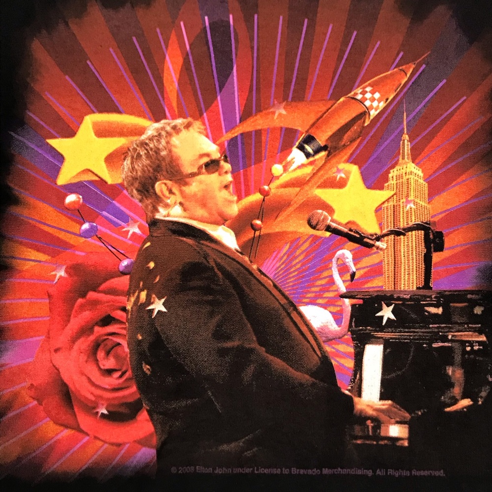 Elton John Rocket Man Tour T Shirt 2008 Size Large